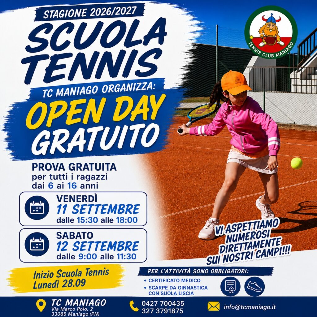 OPEN DAY SCUOLA TENNIS 2026